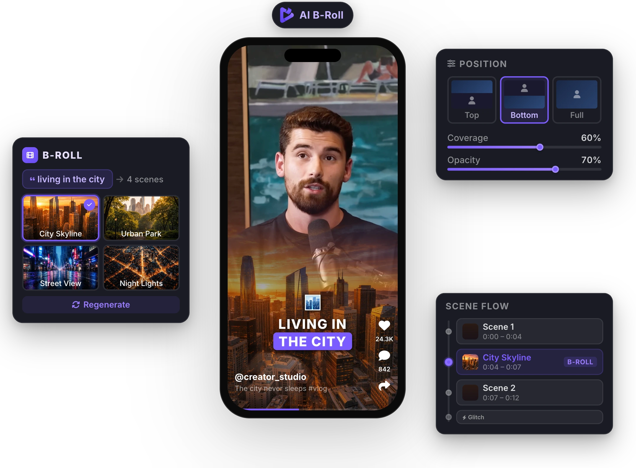 AI B-Roll feature showcase